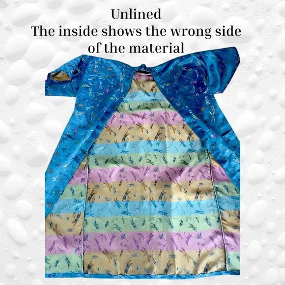 ✨ Turquoise Dragonfly Kimono – XL – Belted, Pockets, Stunning Detail ✨ - Picture 4 of 8